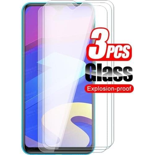 3pcs Tempered Glass For Vivo Y1s Protective Glass For Vivoy1s Y1 Y 1 s Y 1s 6.22" Screen Protector Armor Cover Protection Film