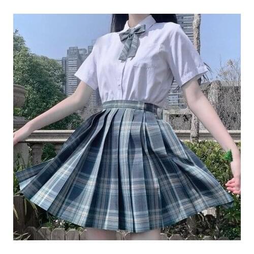 Women Purple Black Goth Pleated Plaid Skirt Glir High Waist Mini Sexy Skirts Japanese School Harajuku Cosplay Anime Sailor Suit