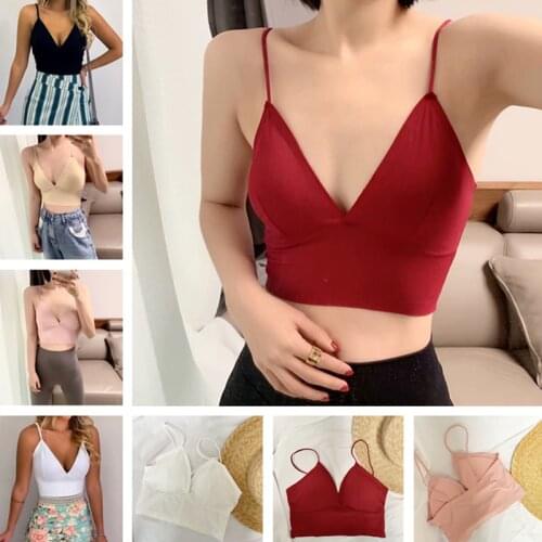 Women Crop Top Casual Strap Vests Wrap Chest Underwear Padded Bra New Crop Top Party Club Bustier Bra T-shirt
