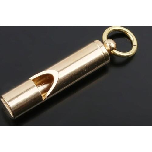 1pc Outdoor Handmade Vintage Pure Brass Whistle Survival Supplies Camping Outdoor Water Sport Rescue Survival