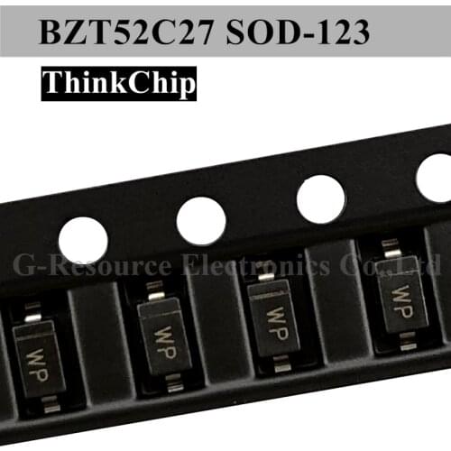 100pcs) BZT52C27 SOD-123 SMD 1206 Voltage Stabilized Diode 27V (Marking WP)