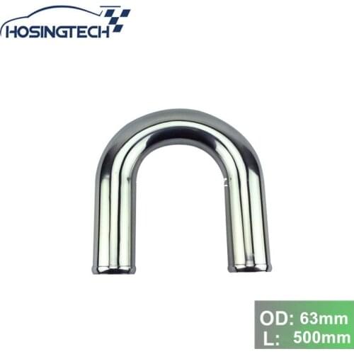 HOSINGTECH-63mm 2.5" 180 Degree Aluminum Turbo Intercooler Pipe Tube piping Length 500 mm