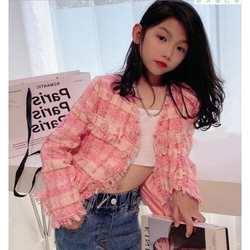 2021 Baby Girls Fall Fashion Pink Formal Lady Coat, Princess Kids Elegant Outwear 5 pieces/lot