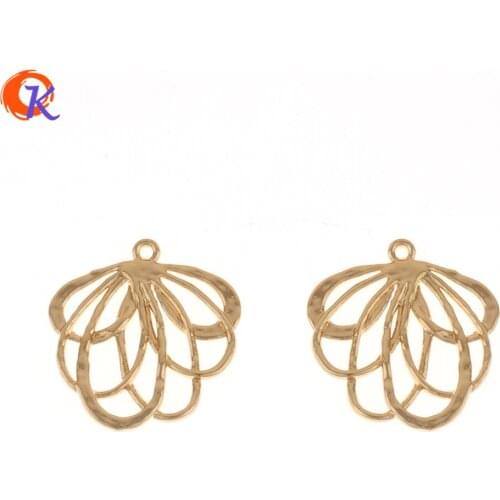 Cordial Design 50Pcs 26*28MM Jewelry Accessories/Earring Jewelry Parts/Zinc Alloy/Gold Flower Shape/Hand Made/Earring Findings