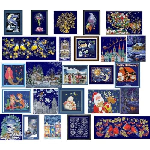 Diamond blue fabric Counted Cross Stitch 11CT 14CT 18CT 25CT 28CT Cross Stitch Kits Embroidery Needlework Sets