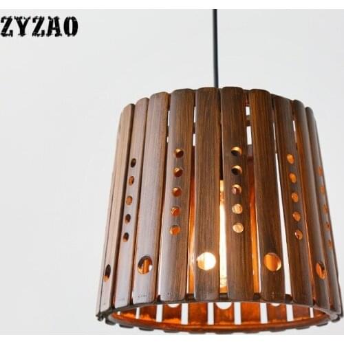 American Rural Creative Bamboo Pendant Lamp Retro Restaurant Cafe Living Room Study Pendant Light Dining Room Home Deco Hanglamp