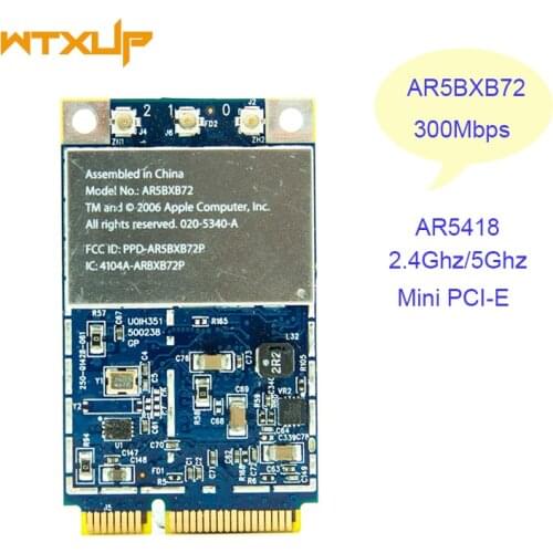 AR5418 AR5BXB72 AR5008 300Mbps 802.11a/b/g/n Dual band Wifi Wireless WLan Mini PCI-E Card for Apple Mac Dell Acer Asus