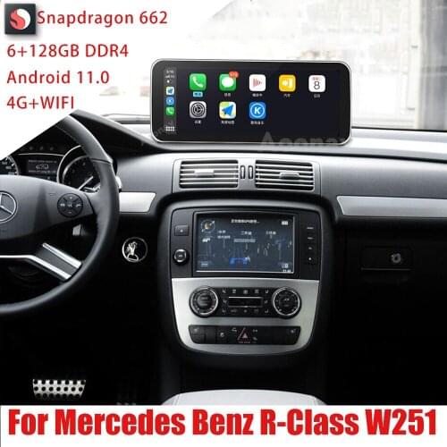 128GB Android 11.0 Snapdragon 662 car radio GPS For Mercedes Benz R Class W251 R280 R300 R320 R350 R400 R500 L multimedia player