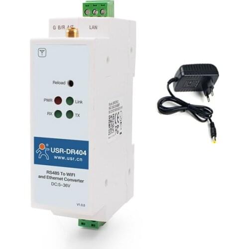 Rail-type Din-rail wifi serial server wireless rs485 to Ethernet industrial serial module USR-DR404