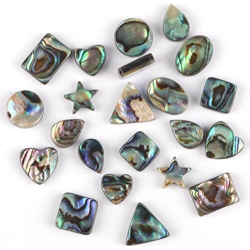 2pcs/lot Abalone Shell Beads Round Oval Heart Square Drop Shape Natural Abalone Shell Beads For Jewelry Making DIY Bracelets