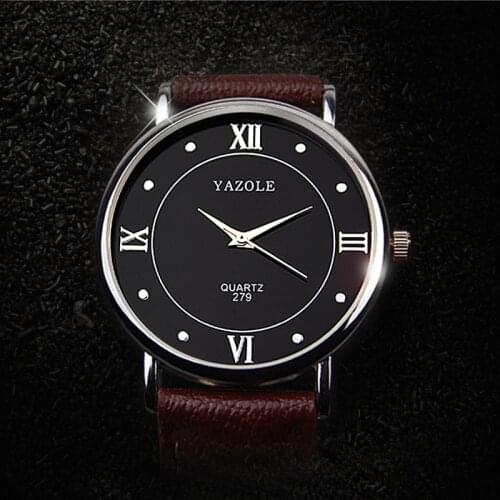 Men Watch Luxury Analog Quartz Watch Men Business Mens Wrist Watches Man PU Leather Strap Fashion montres homme relogio yazole