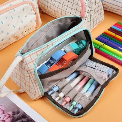 Colorful Large Capacity Pencil Cases Pencil Case Big Capacity Color Linen Storage Pouch Stationery Bag Holder for Office Student