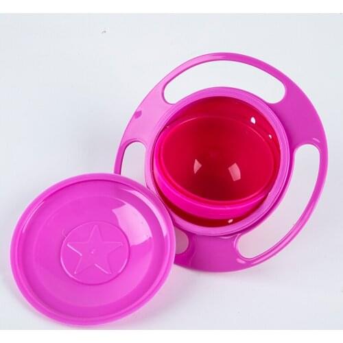 Children Universal Gyro Bowl Practical Design Rotary Balance Novelty Gyro Umbrella 360 Rotate Spill-Proof Solid Feeding Dishes