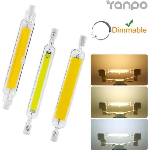 Dimmable LED COB Light Bulbs R7S Glass Tube Floodlight 118mm 20W Cool/Warm/Natural White 220V 110V J-Type Replace Halogen Lamp