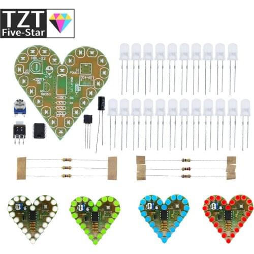 DIY Kit Heart Shape Breathing Lamp Kit DC 4V-6V Breathing LED Suite Red White Blue Green DIY Electronic Production for Learning