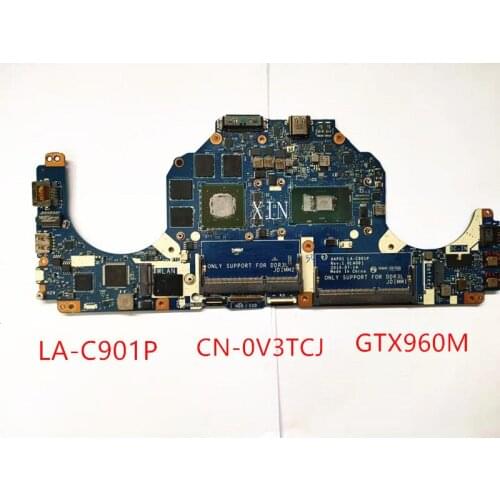 For Dell 13 R2 M13R LA-C901P Laptop Motherboard CN-0V3TCJ 0V3TCJ i7-6500U CPU N16P-GX-A2 GTX960M GPU 100% well working