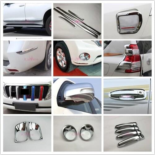 For Toyota Land Cruiser 150 Prado LC150 FJ150 2010-2017 Door Handle Lamp Mirror Cover Grille Trim Chrome Car-Styling Accessories
