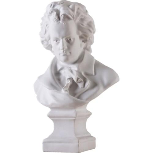 Ludwig Van Beethoven Bust Sculpture Western Classical Statue Head Portraits Home Decoration Resin Craftwork Sketch Practice 34CM