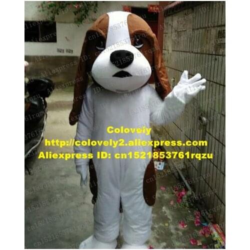 Endearing Basset Dog Cocker Spaniel Basset Hound Mascot Costume Cartoon Character Mascotte Adult White Jumpsuits No.zz3086 FS