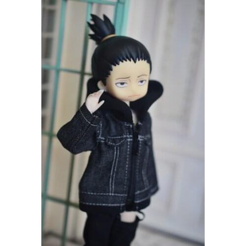 OB11 doll dress size fashion hooded zipper coat matching color denim jacket clothing men and women wear doll accessories