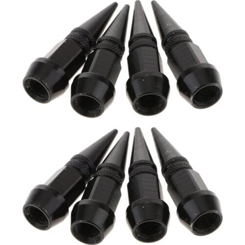 MagiDeal 8 Long Spike Wheel/Tire Valve Stem Car-Truck Air Caps Covers Black