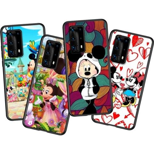 Mickey Minnie lovely Soft TPU Silicone For Huawei P40 P30 P20 Pro P10 P9 P8 Lite RU E Mini Plus 2019 2017 Black Phone Case
