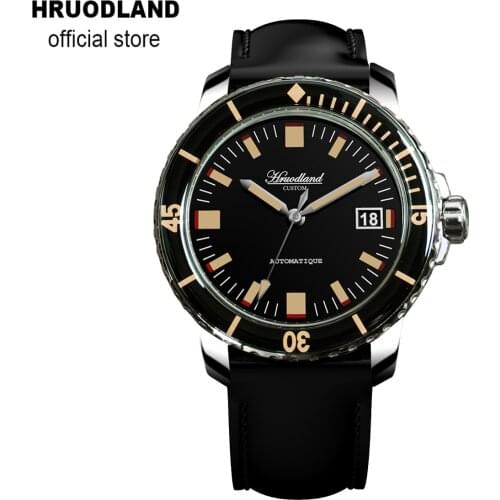 Hruodland Retro Fiftyfathoms Automatic Dress Men Watches PT5000 Sapphire Crystal Stainless Steel Mechanical Business Watch Male
