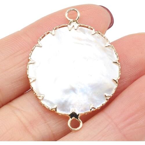 Natural Shell Connector Round Lace For Jewelry Making Charms DIY Necklace Bracelet Anklet Accessory
