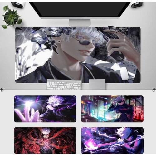 Cheap Satoru Gojo Mouse Pad Gamer Keyboard Maus Pad Desk Mouse Mat Game Accessories For Overwatch