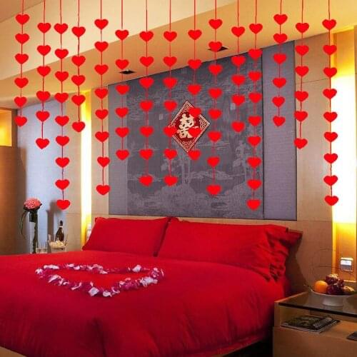 Non-woven Love Heart Shape Paper Garlands Wedding Party Banner Hanging Pull Flowers Shower Room Door Curtain Decoration 7zSH282