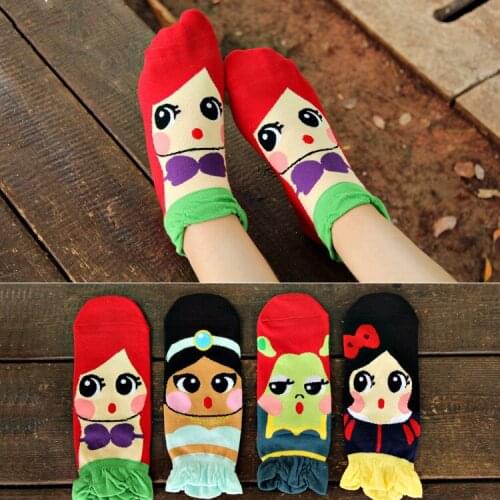 Cute Princess socks kawaii harajuku 3d ladies socks male New japanese korean Cotton ankle funny socks