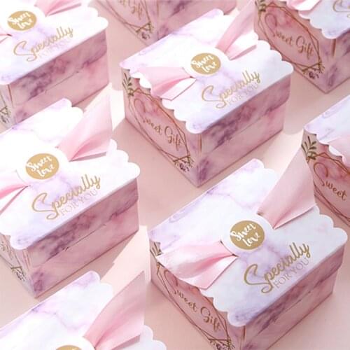 New Creative Mori Candy Boxes Wedding Favors and Gifts Box Party Supplies Baby Shower Paper Chocolate Boxes Package WIth Ribbon