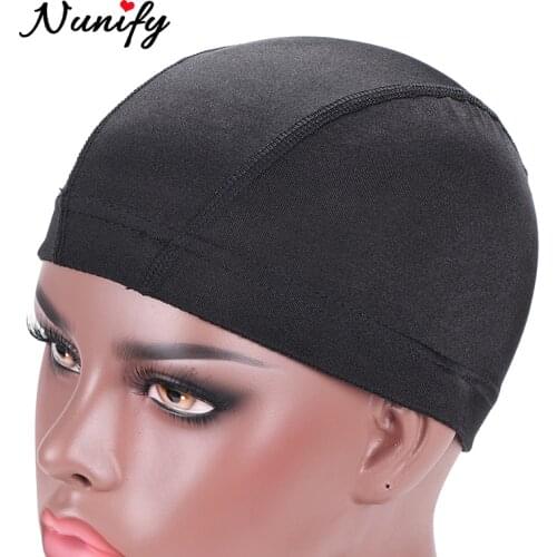 Nunify L/M/S 6Pcs/Lot Cheap Elastic Mesh Dome Wig Cap for Making Human Hair Wigs Black Hair Weaveing Net With Elastic Wig Bands