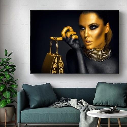 Canvas Prints Painting Modern Black Model Wall Art Poster And Prints Pictures Home Decoration For Living Room No Frame