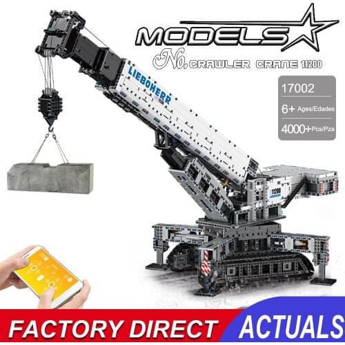 Mould King 17002 Moc Crane Blocks Ltm11200 Mk Ii Truck Lift Crawler Rc Mobile Model Brick Remote Control Toy Kids Child Gifts