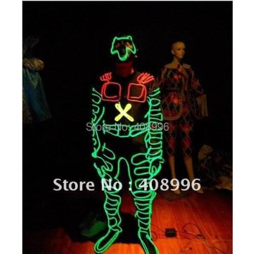 EL Wire robot suit for talent show/ evening performance/stage performance/light-up costumes