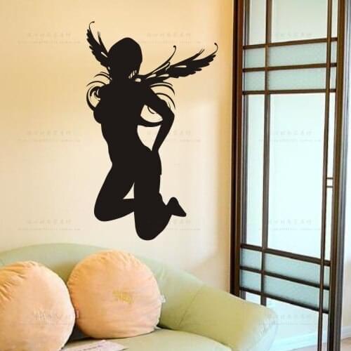 Sexy Girl Beauty Body Pub Bar Angel Wall Stickers, Woman Naked Girl Wall Decal KTV Pub Bar Shop Sticker