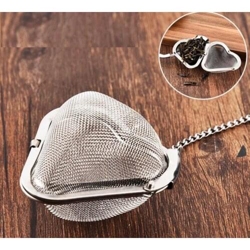 Stainless Steel Tea Strainer Locking Mesh Infuser Tea Ball Filter for Teapot Heart Shape Tea Infuser SN06