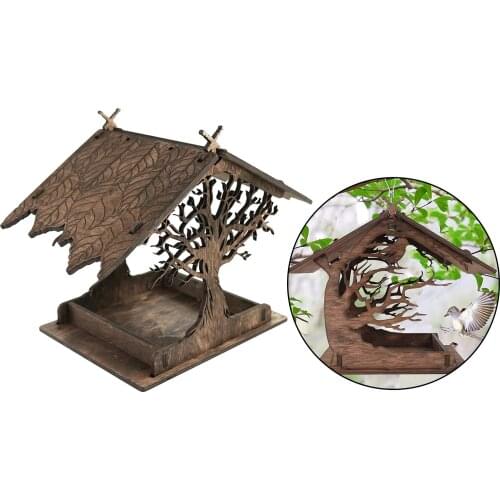 Birdhouse Bird Feeder Decoration Birds Rustic Hummingbird Feeding Tray Decor