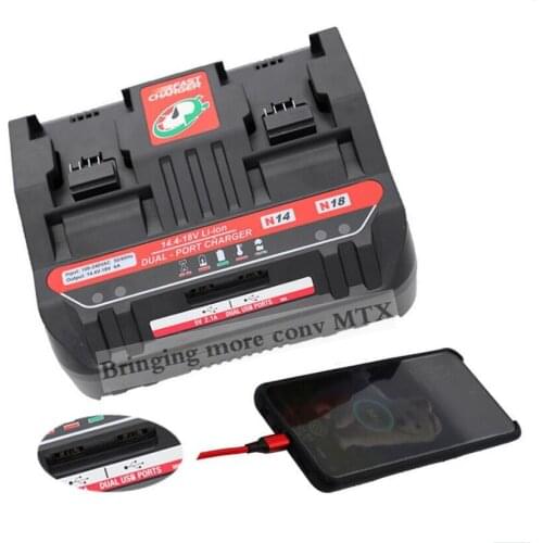 6A Power Tool Li-ion Battery Charger Replacement For Milwaukee 18V M18 battery with dual USB port can charging for your phone