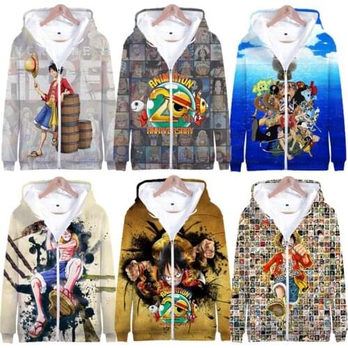 One Piece Roronoa Zoro 3D Print Zip Hoodies Cosplay Hooded Sweatshirt Men Women Hoodie Personality Monkey D. Luffy Sweatshirt