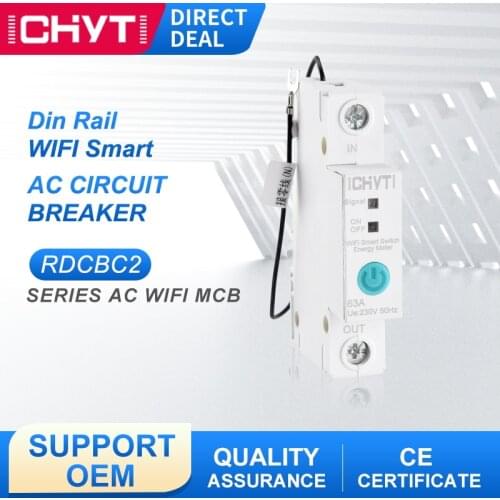 RDCBC2L 1P WIFI Smart Circuit Breaker Energy Meter Ammeter Remote Control Voice Controlled Caculate Powersumption For Smart Home
