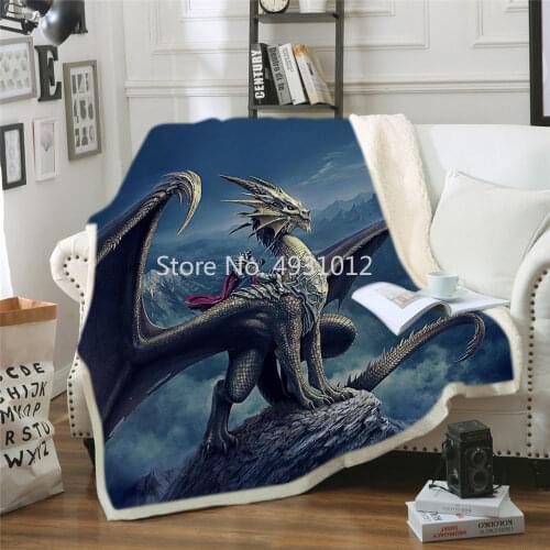 Animal Dinosaur Jurassic 3D Printed Plush Blanket for Bed Cover Fashion Bedspread Sherpa Throw Blankets Adults Kids Children Boy