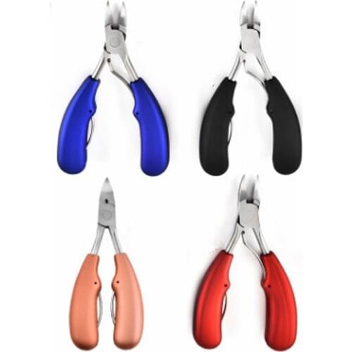 1 pcs Double Spring Nail Scissors Sharp Curved Paronychia Remover Fingernail &Toenail Dead Skin Trimming Nail Clipper Nipper