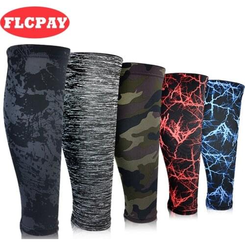 1 Pcs Camouflage Compression Elastic Cycing Shin Guards Protector Leg Calf Sleeves For Outdoor Tennis Hiking Climbing shinguards