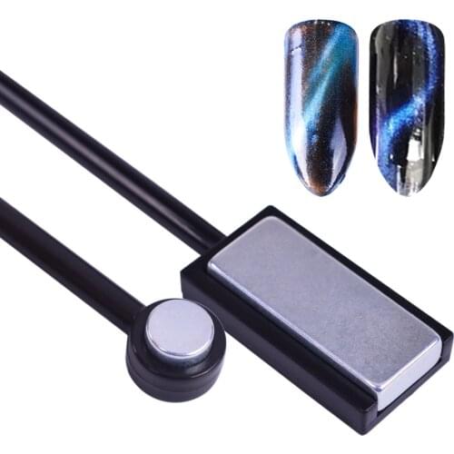 1pcs Double Heads Magnet For Cat Eye Gel Glitter Square/Round Designs Magnetic Stick Board 3D Line Polish Nail Art Tools SA035