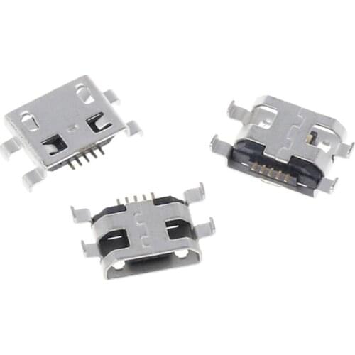 10pcs Micro USB 5pin B Type 0.8mm Female Connector For Mobile Phone Mini USB Jack Connector 5pin Charging Socket Four Feet Plug
