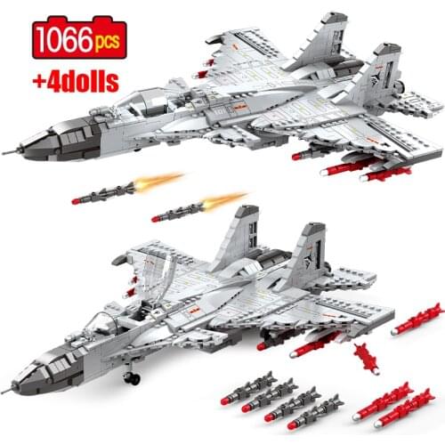 1999 Pcs Military WW2 Weapon J-15 Aircraft Fighter Building Blocks City Technical Carrier Airplane Figures Bricks Toys For Boys