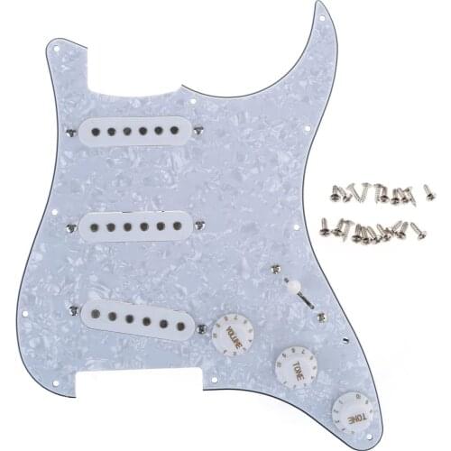 3Ply Guitar Single Coil Pickup Loaded Prewired Pickguard SSS Set for FD ST Guitar Parts 4 Colors