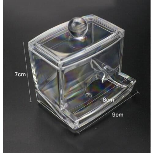 Acrylic Cotton Swab Storage Box Makeup Organizer Portable Container Make Up Cotton Pad Holder Cosmetics Organizer Storage Case